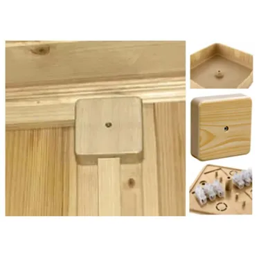 Коробка распределительная КР 75х75х20 о/п сосна, с клем. колодкой, IP40, инд. штрихкод | SQ1401-0404 | TDM
