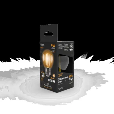Лампа светодиодная Black LED Filament Шар E27 9W 680lm 2700K | 105802109 | Gauss