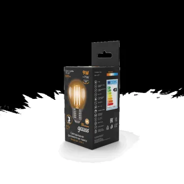 Лампа светодиодная Black LED Filament Шар E27 9W 680lm 2700K | 105802109 | Gauss