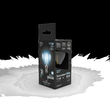 Лампа светодиодная Black LED Filament Шар E14 11W 750lm 4100K | 105801211 | Gauss