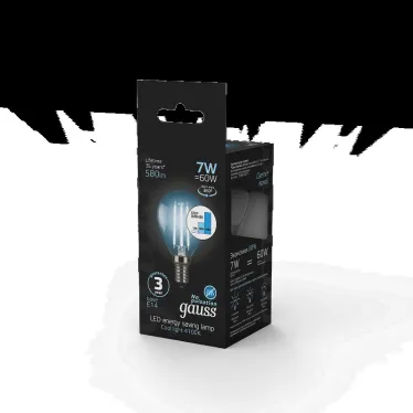Лампа светодиодная Black LED Filament Шар E14 7W 580lm 4100K step dimmable | 105801207-S | Gauss