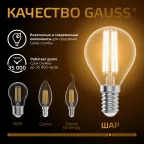 Лампа светодиодная Black LED Filament Шар E14 11W 720lm 2700K | 105801111 | Gauss