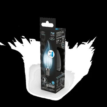 Лампа светодиодная Black LED Filament Свеча на ветру E14 7W 580lm 4100K step dimmable | 104801207-S | Gauss