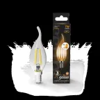Лампа светодиодная Black LED Filament Свеча на ветру E14 7W 550lm 2700K step dimmable | 104801107-S | Gauss
