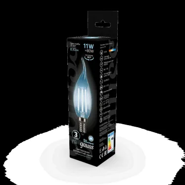 Лампа светодиодная Black LED Filament Свеча на ветру E14 11W 750lm 4100K | 104801211 | Gauss