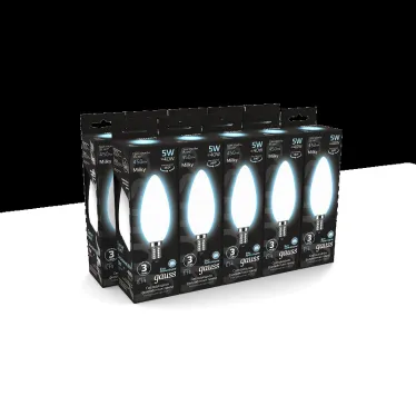Лампа светодиодная Black LED Filament Свеча OPAL E14 5W 450lm 4100К | 103201205 | Gauss