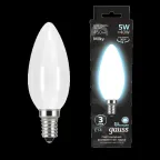 Лампа светодиодная Black LED Filament Свеча OPAL E14 5W 450lm 4100К | 103201205 | Gauss