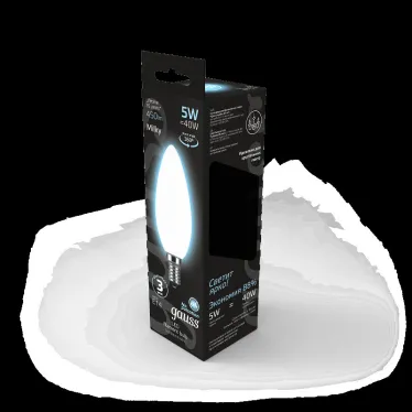 Лампа светодиодная Black LED Filament Свеча OPAL E14 5W 450lm 4100К | 103201205 | Gauss