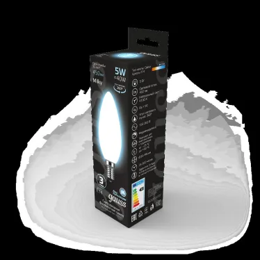Лампа светодиодная Black LED Filament Свеча OPAL E14 5W 450lm 4100К | 103201205 | Gauss