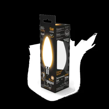 Лампа светодиодная Black LED Filament Свеча OPAL E14 5W 420lm 2700К | 103201105 | Gauss