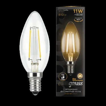 Лампа светодиодная Black LED Filament Свеча E14 11W 720lm 2700К | 103801111 | Gauss