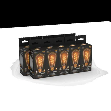 Лампа светодиодная Black LED Filament ST64 Flexible E27 6W Golden 360lm 2400К | 157802006 | Gauss