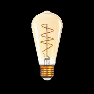 Лампа светодиодная Black LED Filament ST64 Flexible E27 6W Golden 360lm 2400К | 157802006 | Gauss