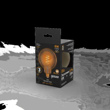 Лампа светодиодная Black LED Filament G120 Flexible E27 6W Golden 360lm 2400К | 158802008 | Gauss