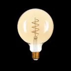 Лампа светодиодная Black LED Filament G120 Flexible E27 6W Golden 360lm 2400К | 158802008 | Gauss