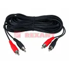 Шнур 2 RCA - 2 RCA, длина 5 метров, черный | 17-0106 | REXANT