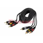 Шнур 3 RCA - 3 RCA, длина 3 метра, черный (GOLD) | 17-0214 | REXANT