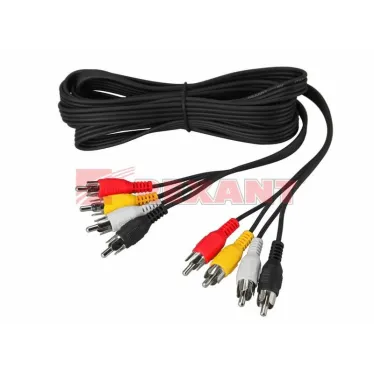 Шнур 4 RCA - 4 RCA, длина 3 метра, черный | 17-0304 | REXANT