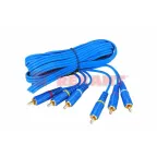 Шнур 3 RCA - 3 RCA, 1,5м, синий (GOLD) REXANT | 17-0202-1 | REXANT