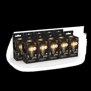 Лампа светодиодная Black LED Filament A60 E27 10W 930lm 2700К step dimmable | 102802110-S | Gauss