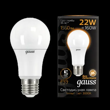 Лампа светодиодная Black LED A70 22W E27 1560lm 3000K | 102502122 | Gauss