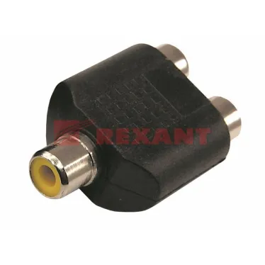 Переходник гнездо RCA - 2 гнезда RCA | 14-0422 | REXANT