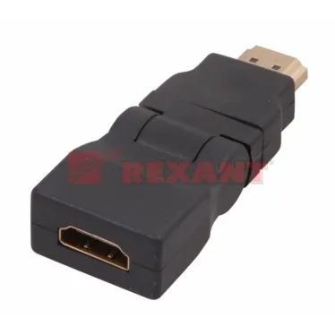 Переходник штекер HDMI - гнездо HDMI, поворотный | 17-6813 | REXANT