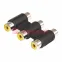 Переходник 3 гнезда RCA - 3 гнезда RCA, тринокль | 14-0434 | REXANT