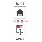 Телефонный двойник RJ-11(6P-4C) (штекер - 2 гнезда) | 03-0031 | REXANT