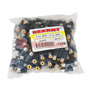 Переходник 2 гнезда RCA - 2 гнезда RCA, бинокль | 14-0433 | REXANT
