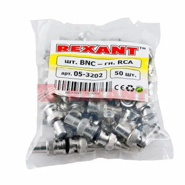 Переход штекер BNC - гнездо RCA тюльпан | 05-3202 | REXANT