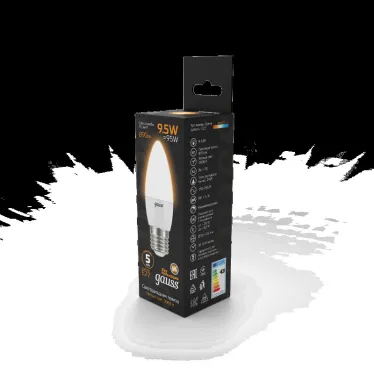 Лампа светодиодная Black LED Свеча E27 9.5W 890lm 3000К | 103102110 | Gauss