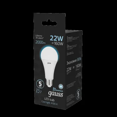Лампа светодиодная Black LED A70 22W E27 1640lm 4100K | 102502222 | Gauss