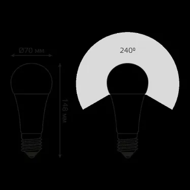 Лампа светодиодная Black LED A70 22W E27 1640lm 4100K | 102502222 | Gauss