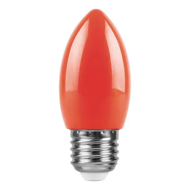 Лампа светодиодная для белт лайта LB-376 (1W) 230V E27 красный свеча | 25928 | FERON