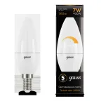 Лампа светодиодная LED 7Вт E14 220В 3000К свеча, диммируемая | 103101107-D | Gauss