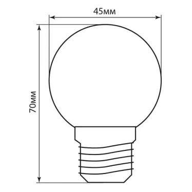 Лампа светодиодная для белт лайта LB-37 (1W) 230V E27 синий G45 | 25118 | FERON