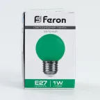 Лампа светодиодная для белт лайта LB-37 (1W) 230V E27 зеленый G45 | 25117 | FERON
