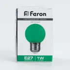 Лампа светодиодная для белт лайта LB-37 (1W) 230V E27 зеленый G45 | 25117 | FERON