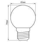 Лампа светодиодная для белт лайта LB-37 (1W) 230V E27 зеленый G45 | 25117 | FERON