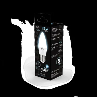 Лампа светодиодная LED Свеча E27 9.5W 950lm 4100К | 103102210 | Gauss