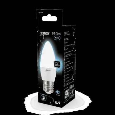 Лампа светодиодная LED Свеча E27 9.5W 950lm 4100К | 103102210 | Gauss