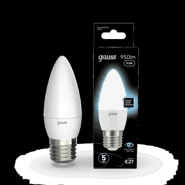 Лампа светодиодная LED Свеча E27 9.5W 950lm 4100К | 103102210 | Gauss