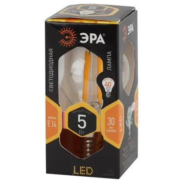 Лампа светодиодная LED 5Вт E14 220В 2700К F-LED Р45 шар | Б0019006 | ЭРА