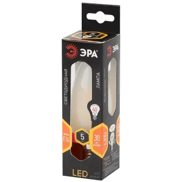 Лампа светодиодная F-LED B35-5W-827-E14 gold Лампы СВЕТОДИОДНЫЕ F-LED ЭРА (филамент, свеча золот., 5Вт, тепл, E14) | Б0027939 | ЭРА