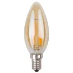 Лампа светодиодная F-LED B35-5W-827-E14 gold Лампы СВЕТОДИОДНЫЕ F-LED ЭРА (филамент, свеча золот., 5Вт, тепл, E14) | Б0027939 | ЭРА