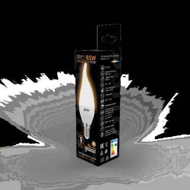 Лампа светодиодная Gauss LED Свеча на ветру E14 9.5W 890lm 3000K | 104101110 | Gauss