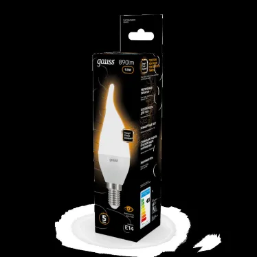 Лампа светодиодная Gauss LED Свеча на ветру E14 9.5W 890lm 3000K | 104101110 | Gauss