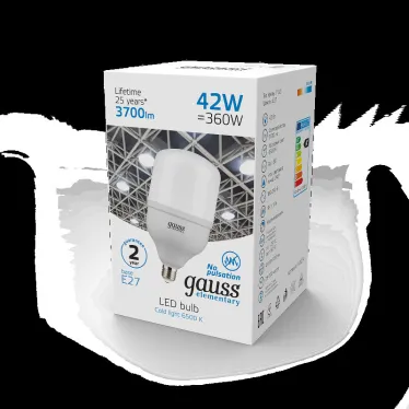 Лампа светодиодная Elementary LED T120 E27 42W 3700lm 180-240V 6500K 1/12 | 63234 | Gauss