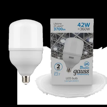 Лампа светодиодная Elementary LED T120 E27 42W 3700lm 180-240V 6500K 1/12 | 63234 | Gauss